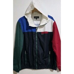 Members Only‎ Jacket Mens XXL Classic Colorblock Hoodied Full Zip Lined Prep